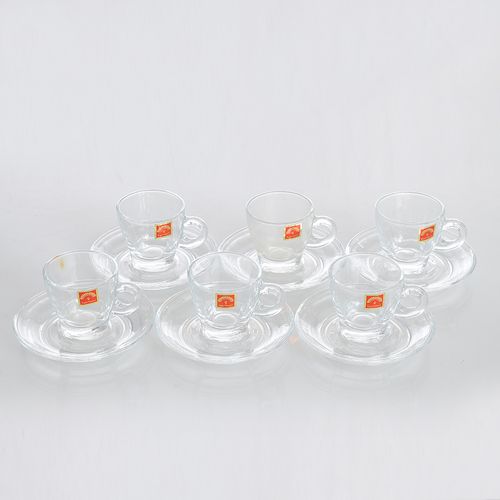 Set 6 cesti de ceai cu farfurii 70ml