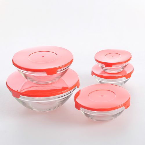 Set 5 boluri cu capac rosu