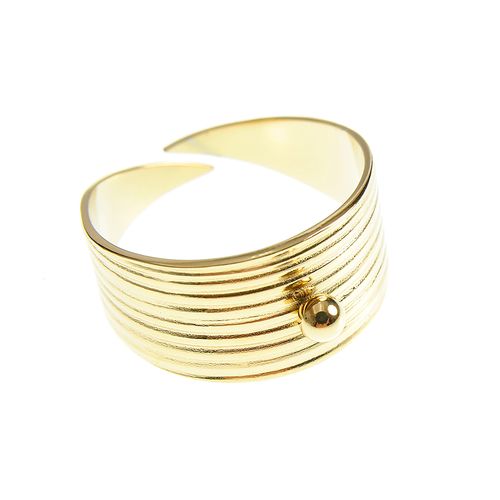 Inel lat reglabil auriu din otel