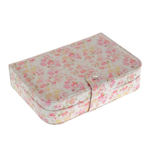 Cutie de bijuterii roz cu design floral
