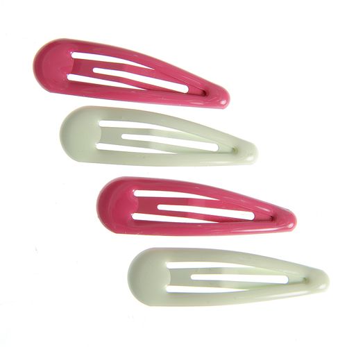 Set 4 clame de par in nuante de roz si vernil