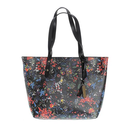 Geanta neagra cu imprimeu floral