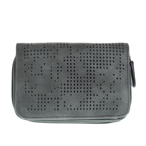 Portofel gri cu model perforat