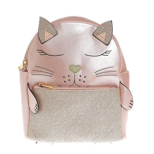 Rucsac roz design pisica