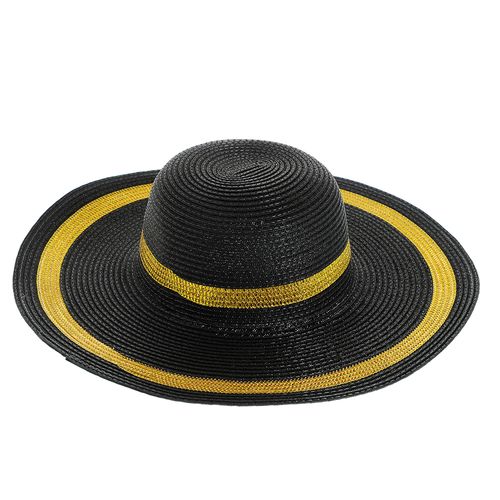 Palarie neagra de vara contur auriu