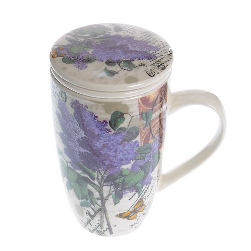 Cana cu infuzor si flori de liliac 400 ml