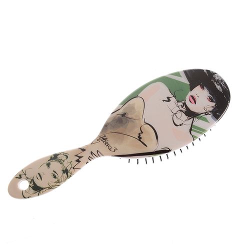 Perie de par verde cu design portret feminin