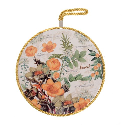 Suport cu flori galbene pentru vase fierbinti 19 cm