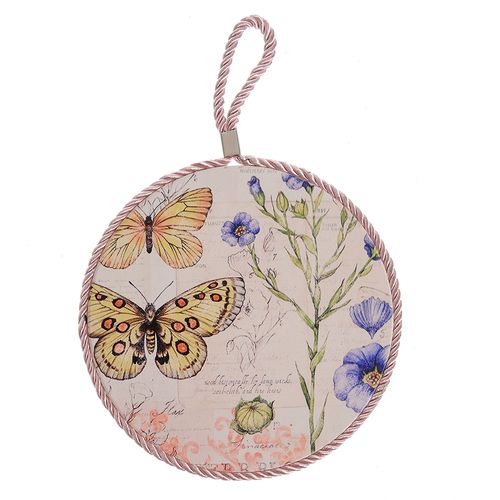 Suport de vase din ceramica cu fluturi galbeni 17 cm