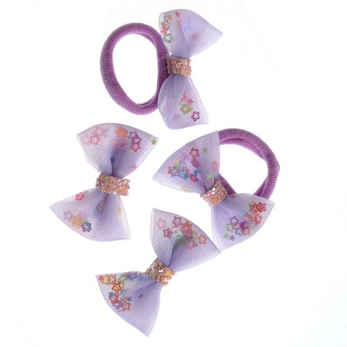 Set 4 accesorii de par cu funda mov
