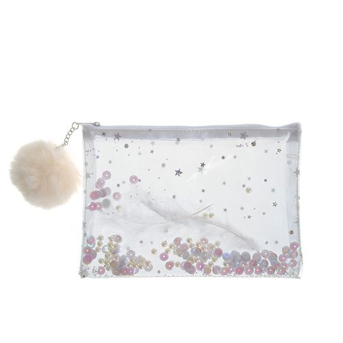 Portfard transparent cu stelute si fermoar