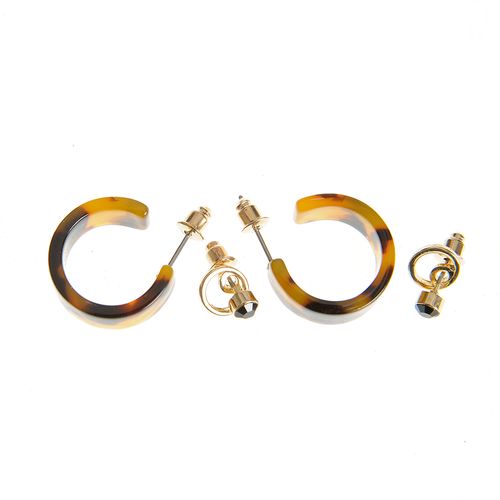 Set 2 perechi de cercei cu model animal print