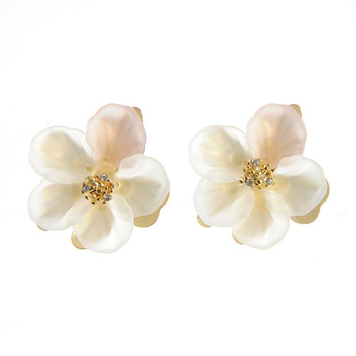 Cercei cu clips desgin floare