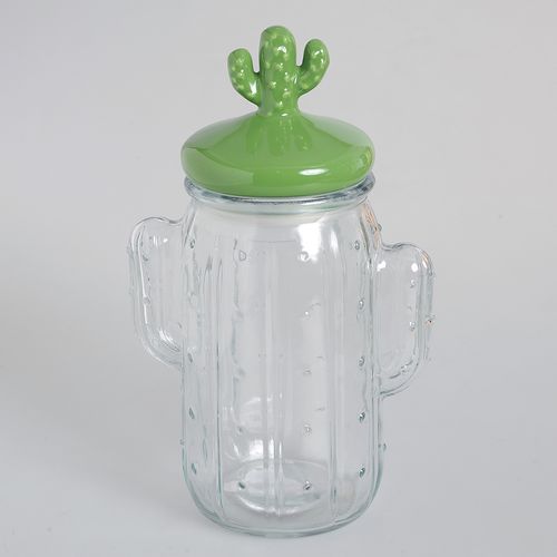 Borcan cu capac in forma de cactus 26 cm