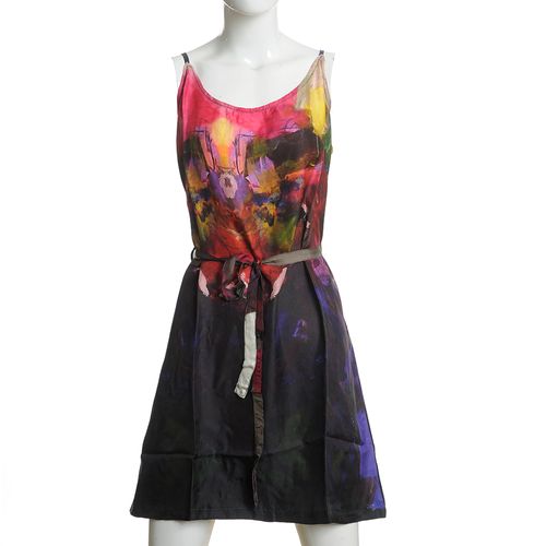 Rochie multicolora din matase