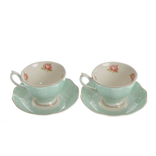 Set ceramica 2 cesti cu farfurii