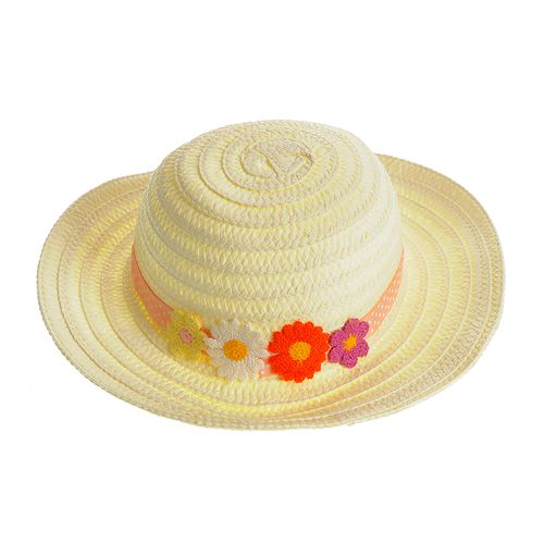 Palarie cu flori multicolore aplicate