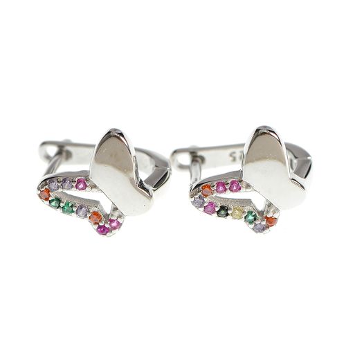 Cercei de argint cu tortita si fluture