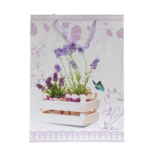 Punga de cadou cu design lavanda 31 x 42 cm