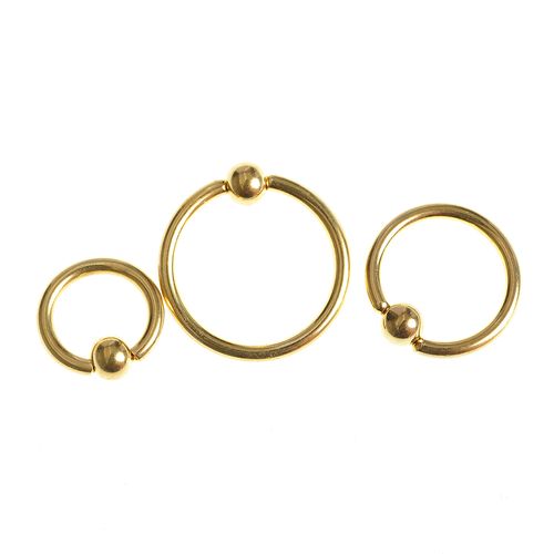 Meli Melo Set 3 piercinguri din otel cercuri