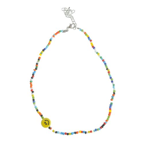 Colier multicolor cu smiley face