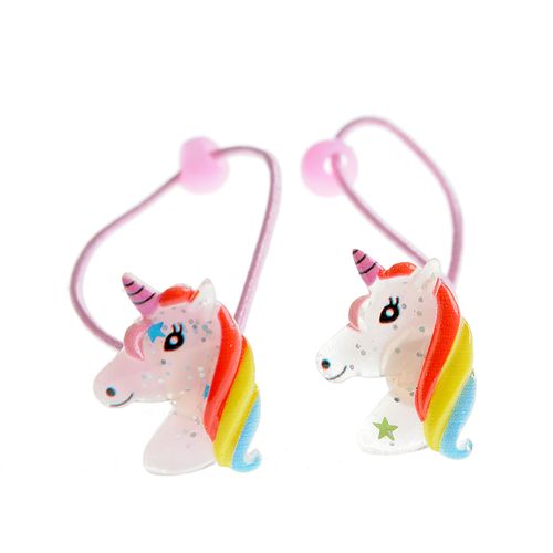 Set 2 elastice de par cu unicorn roz