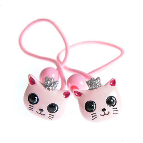 Set 2 elastice de par cu pisici roz