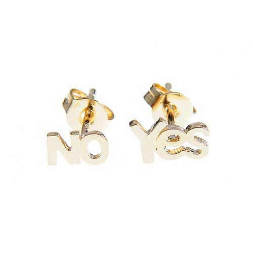 Cercei placati cu aur yes & no