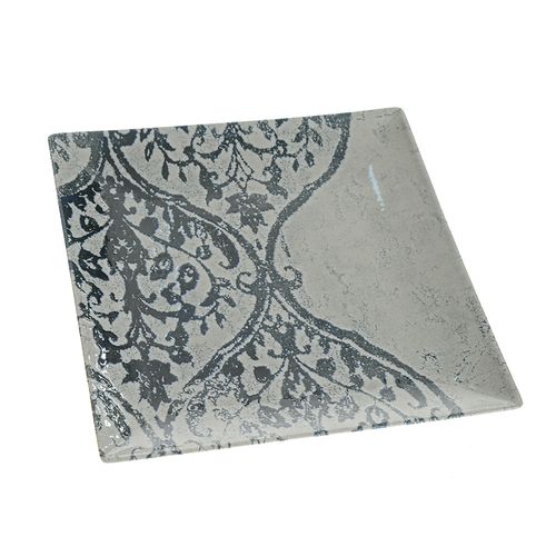 Farfurie patrata din ceramica cu model 24 cm