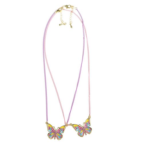 Set 2 coliere cu fluturi multicolori