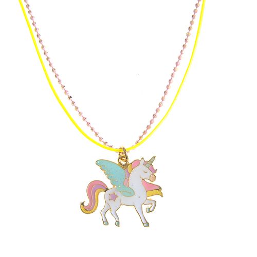 Colier dublu cu pandantiv unicorn