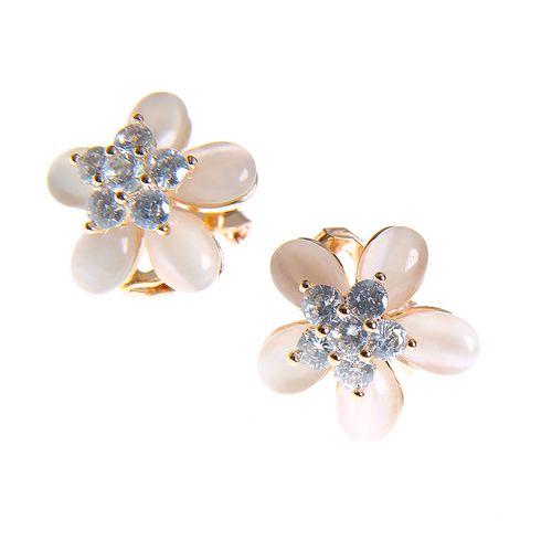 Cercei cu clips model floral