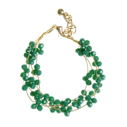 Bratara aurie cu pietre verzi