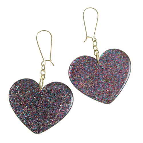 Cercei stralucitori in forma de inima