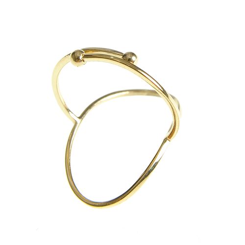 Inel ajustabil din otel auriu