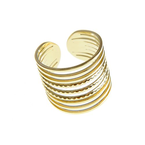 Inel lat din otel auriu