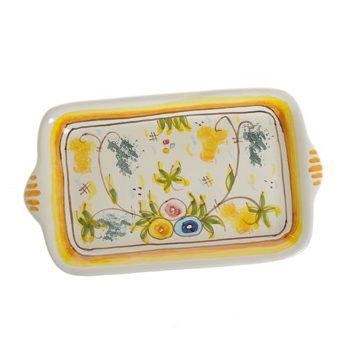 Platou din ceramica cu motive florale 17 cm